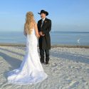 Couple on beach in Key West eloping