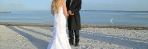 Couple on beach in Key West eloping